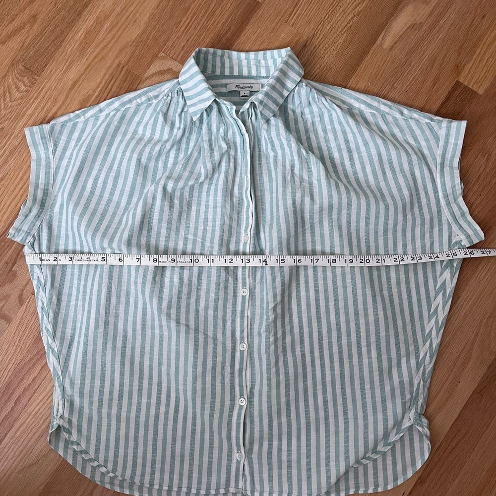 Madewell Mint Green stripe Variant Shirt (Small)